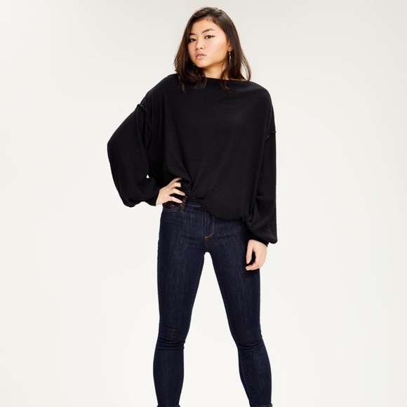 Free People Sweaters - NWOT Free People Black Main Squeeze Hacci Ribbed Sweater. S